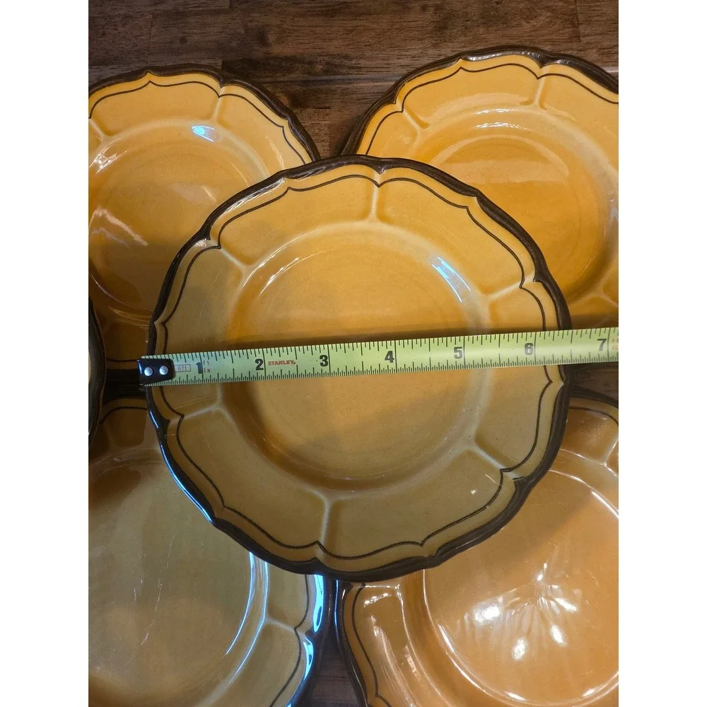 Metlox Poppy Trail Provincial Yellow Bread Plates Set of 7 California 871